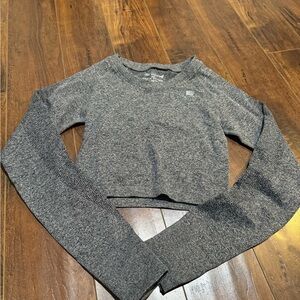 XS/S Jed North fitted long sleeve crop top, grey